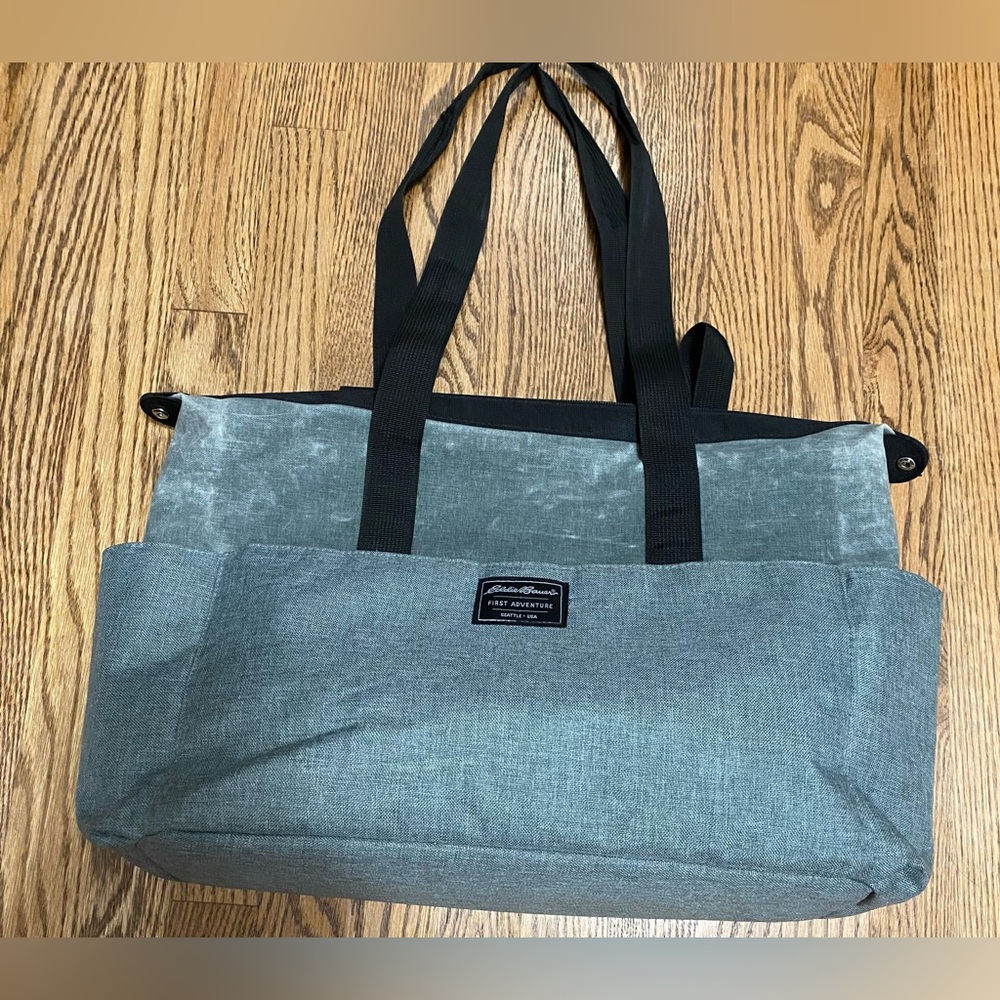 Eddie Bauer First‎ Adventure Diaper Travel Bag Gray Pockets